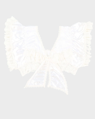 Y2K 00s Satin Lace Crop Top - M