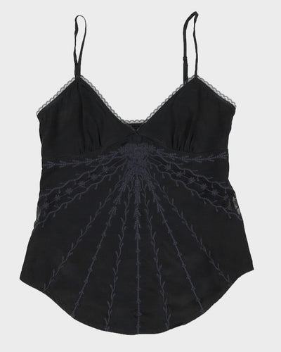Y2K 00s Guess Silk Embroidery Cami - S