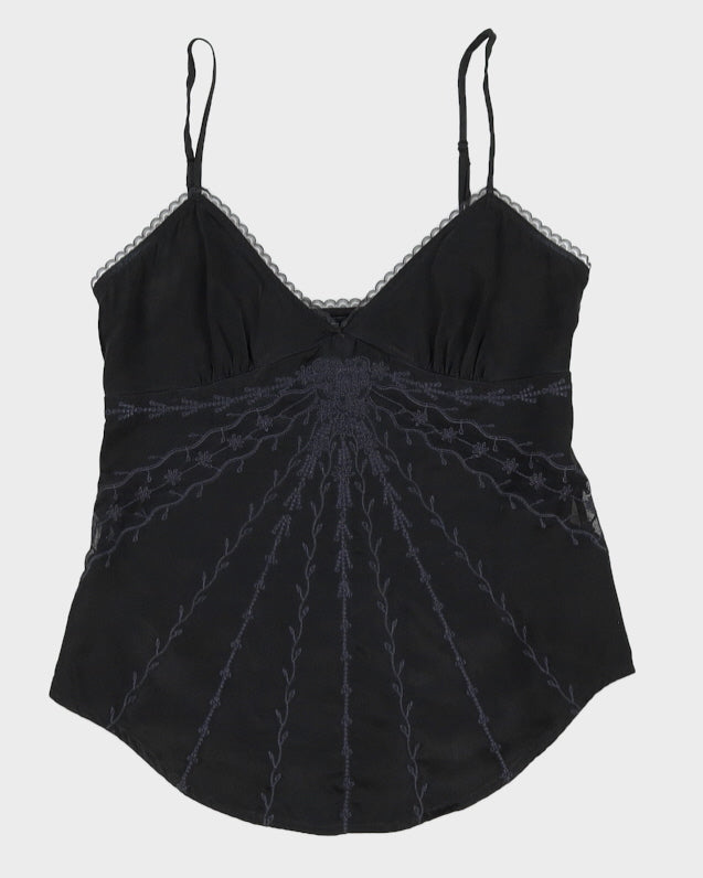 Y2K 00s Guess Silk Embroidery Cami - S