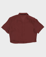 Vintage 70s Won Lee Group Reddish Brown Cropped Blouse - M/L