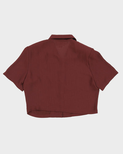 Vintage 70s Won Lee Group Reddish Brown Cropped Blouse - M/L