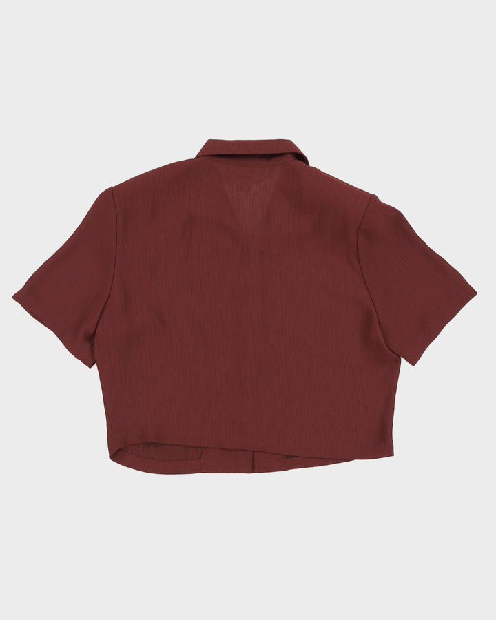 Vintage 70s Won Lee Group Reddish Brown Cropped Blouse - M/L