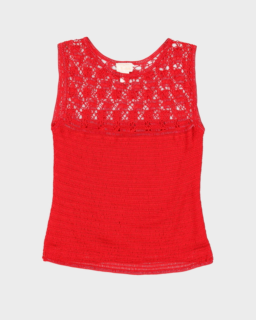 Y2K Crochet Beaded Cami Top - M