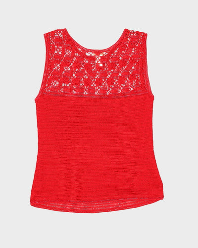 Y2K Crochet Beaded Cami Top - M