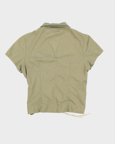 Y2K Rouched Green Top - XS
