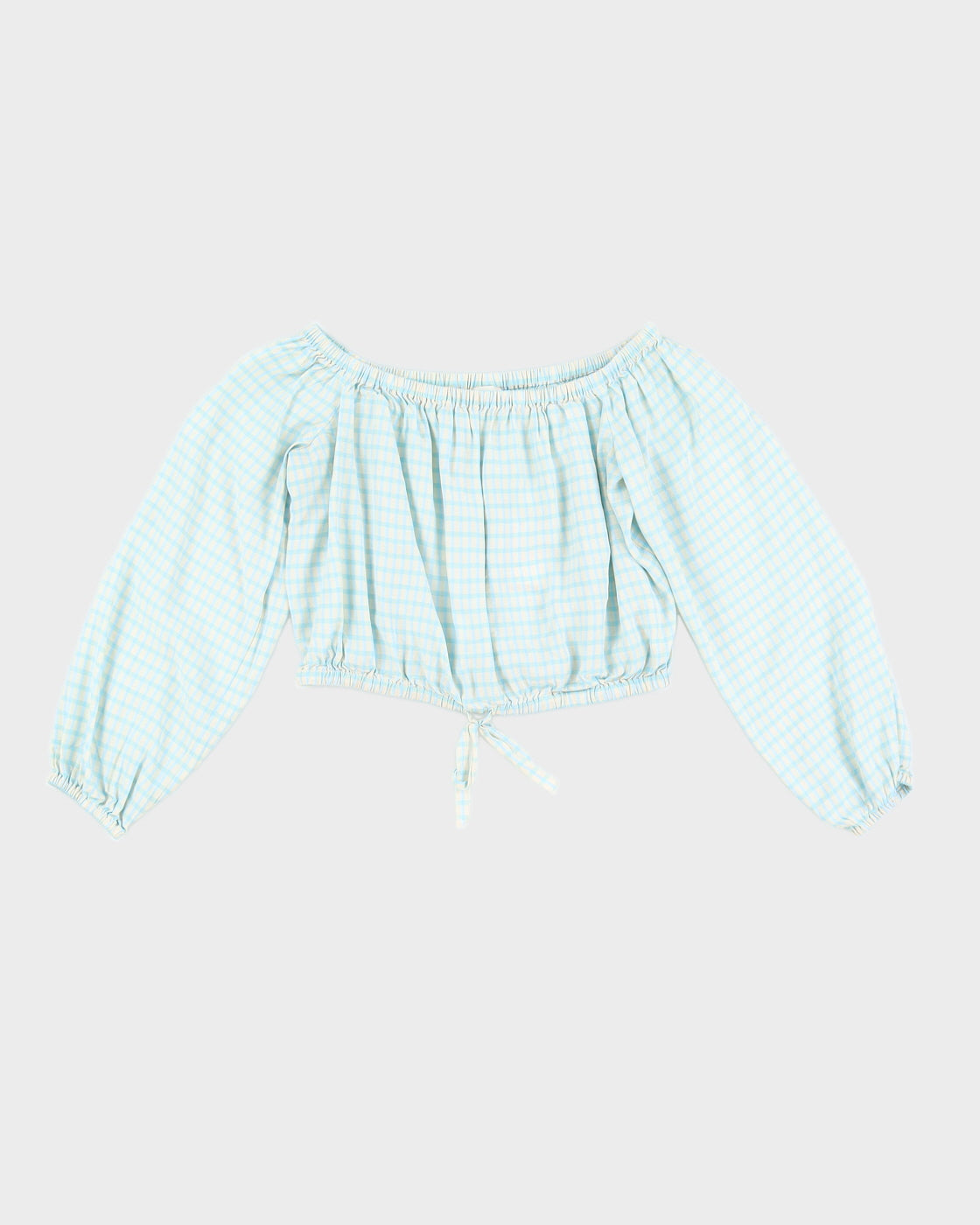 Wilfred Blue Gingham Crop Top - S
