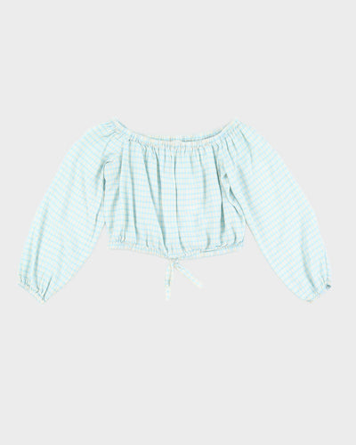 Wilfred Blue Gingham Crop Top - S