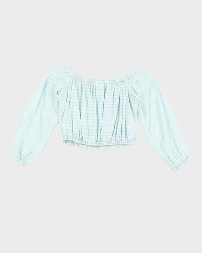 Wilfred Blue Gingham Crop Top - S