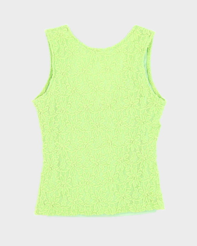 Y2K Green Lace Cami Top - XS
