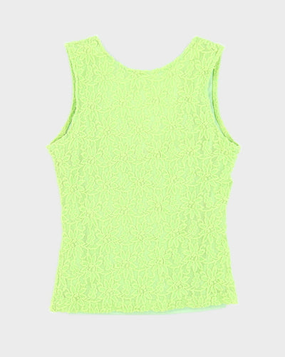 Y2K Green Lace Cami Top - XS