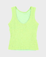 Y2K Green Lace Cami Top - XS