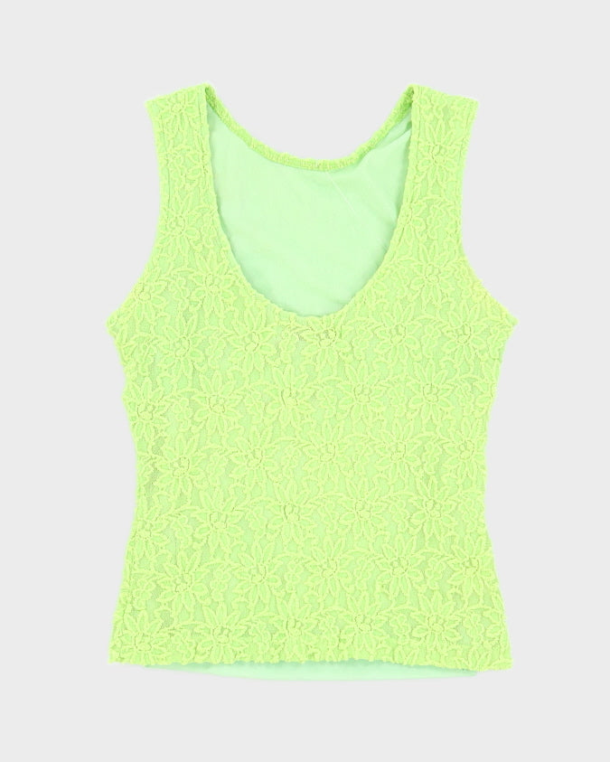Y2K Green Lace Cami Top - XS