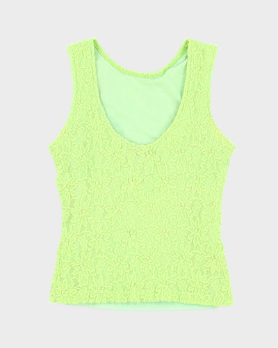 Y2K Green Lace Cami Top - XS