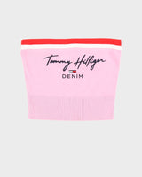 Tommy Hilfiger Pink Knitted Bandeau Top - M