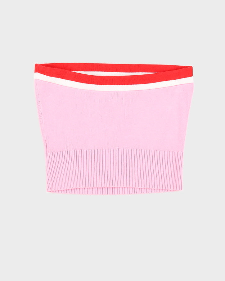 Tommy Hilfiger Pink Knitted Bandeau Top - M