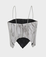 Grey Sequin Corset Top - XS