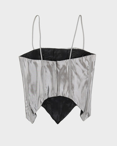 Grey Sequin Corset Top - XS