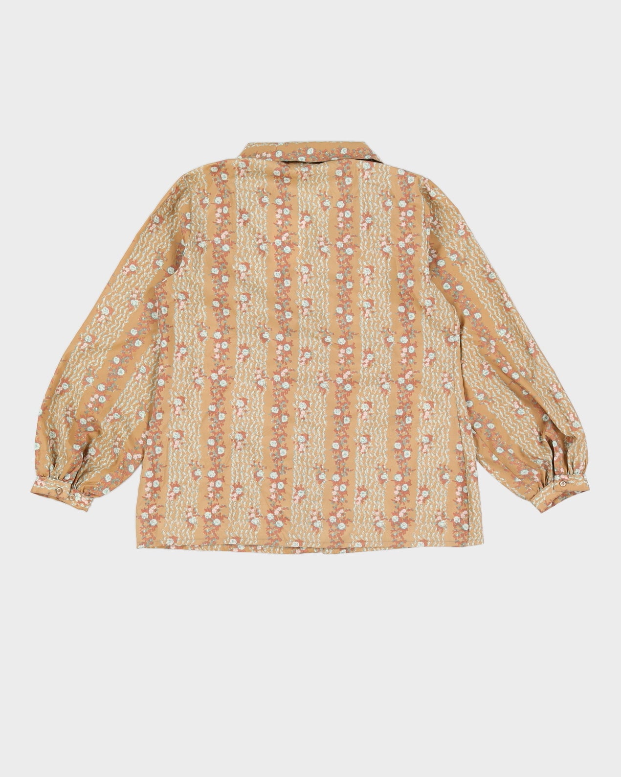 Vintage Brown Floral Blouse - M