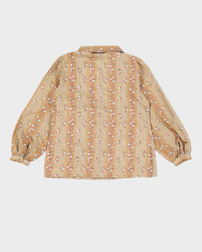 Vintage Brown Floral Blouse - M