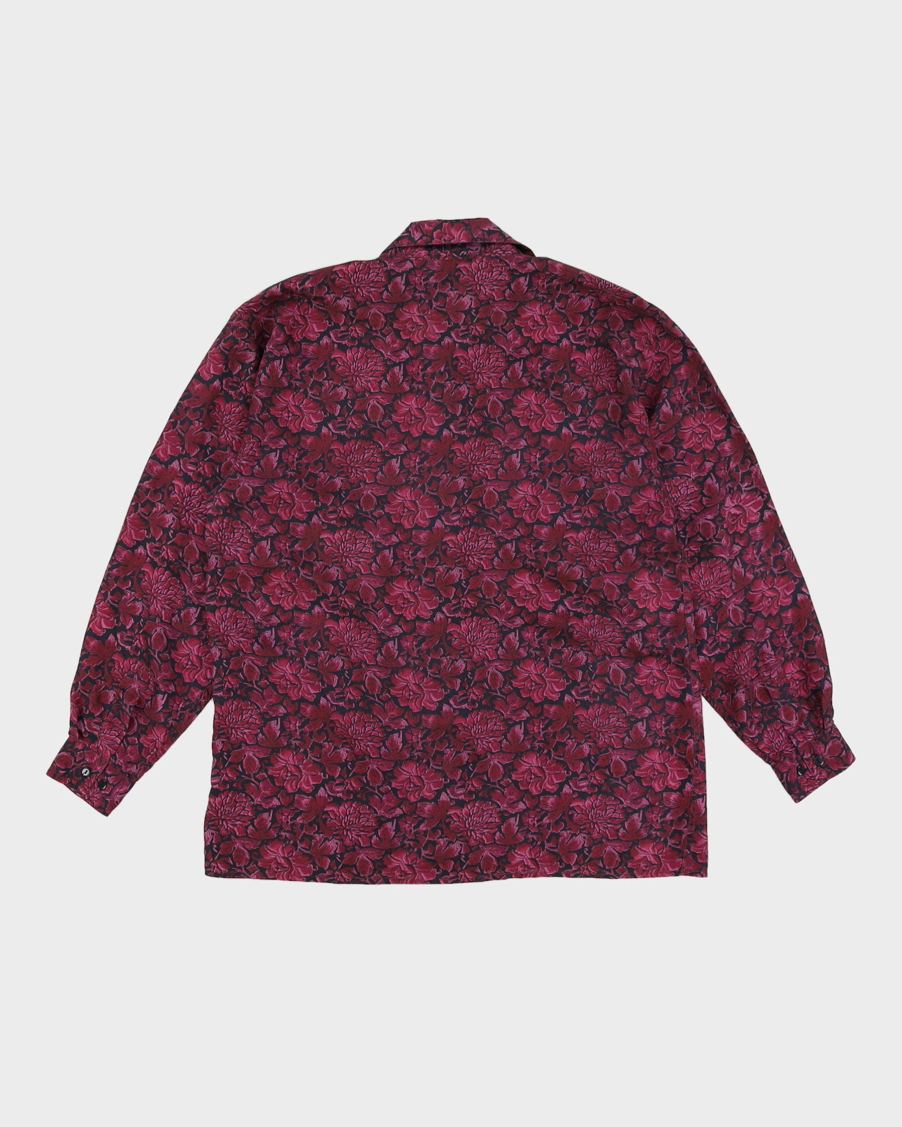 Vintage 90s Evidence Purple Floral Silk Blouse - M