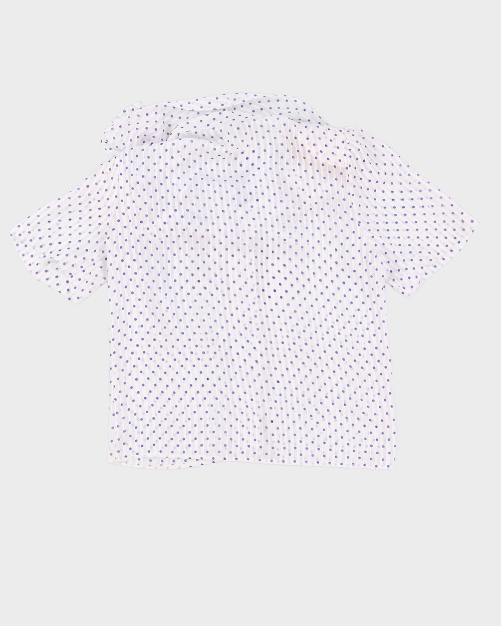 White With Lilac Polka Dots Blouse - S