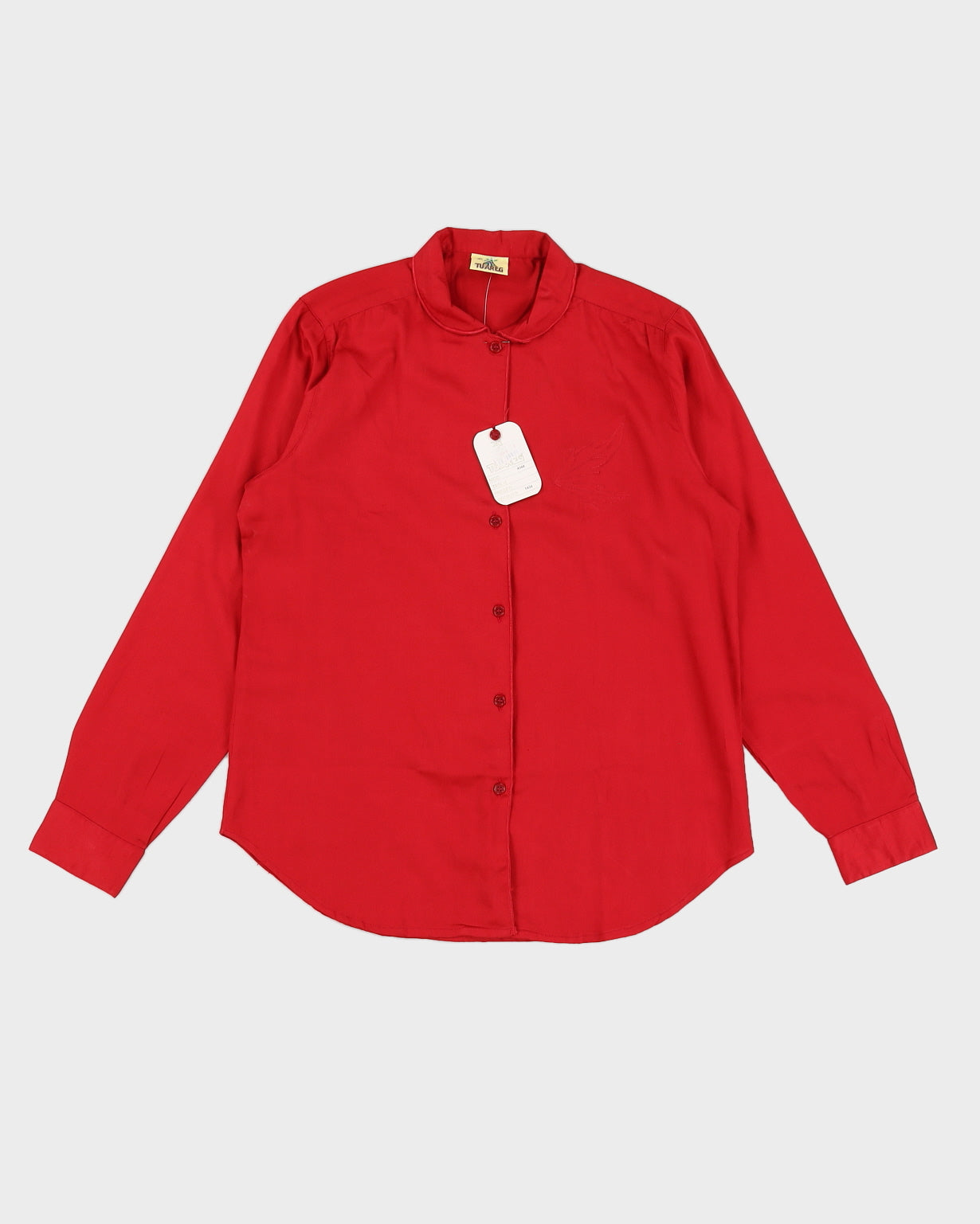 Vintage 70s Tuareg Red Embroidery Blouse - L