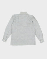 Vintage 70s Tuareg Blue &amp; Green Gingham Blouse - M