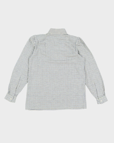 Vintage 70s Tuareg Blue & Green Gingham Blouse - M