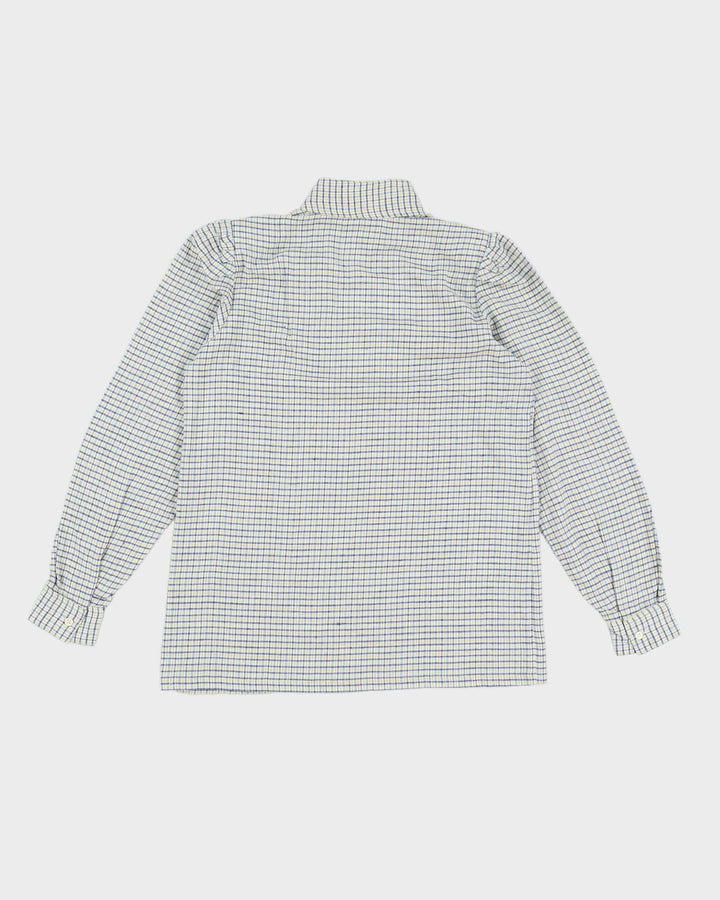 Vintage 70s Tuareg Blue & Green Gingham Blouse - M