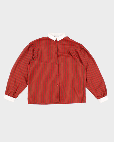 Vintage 70s Benetton Red Stripe Blouse - L
