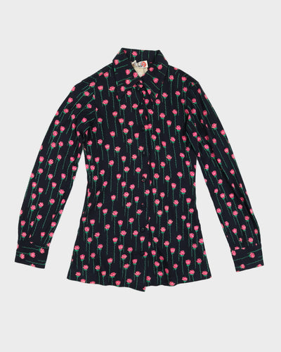 Vintage 70s Audrey Rose Printed Shirt - M