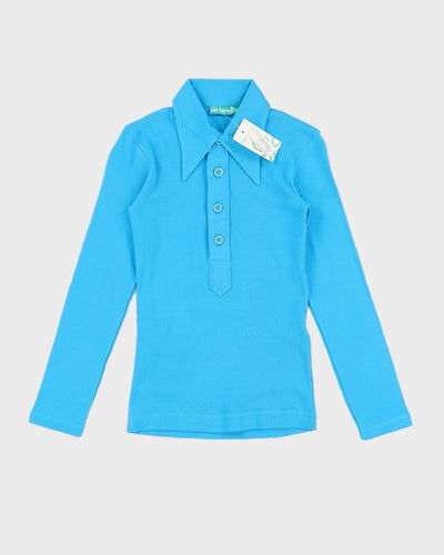 Vintage 70s Benetton Blue Polo Top - XS