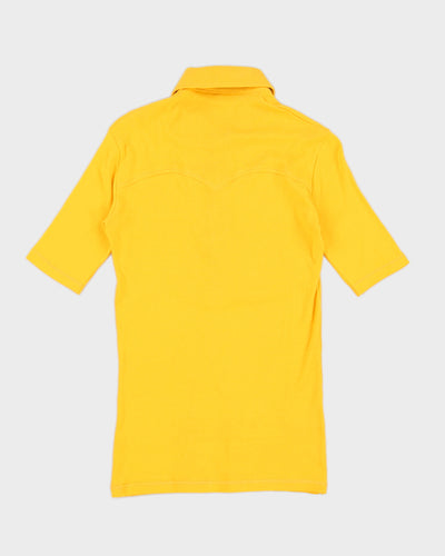 Vintage 70s Benetton Women's Yellow Polo Top - S