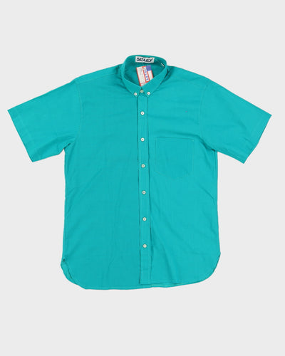 Vintage 70s Sisley Green Button Up Blouse - L