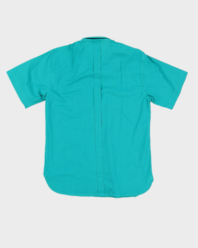 Vintage 70s Sisley Green Button Up Blouse - L