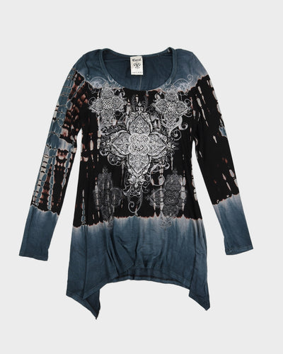 Y2K 00s Vocal USA Diamante Rock Chick Top - M/L