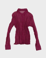 Y2K 00s Etam Purple Crinkled Shirt - UK 10
