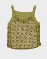 Vintage 90s Beaded Hippy Top - M