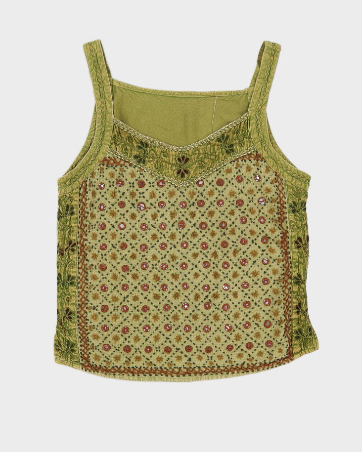 Vintage 90s Beaded Hippy Top - M