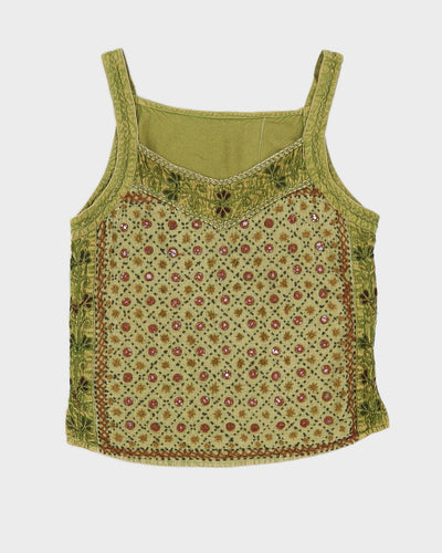 Vintage 90s Beaded Hippy Top - M