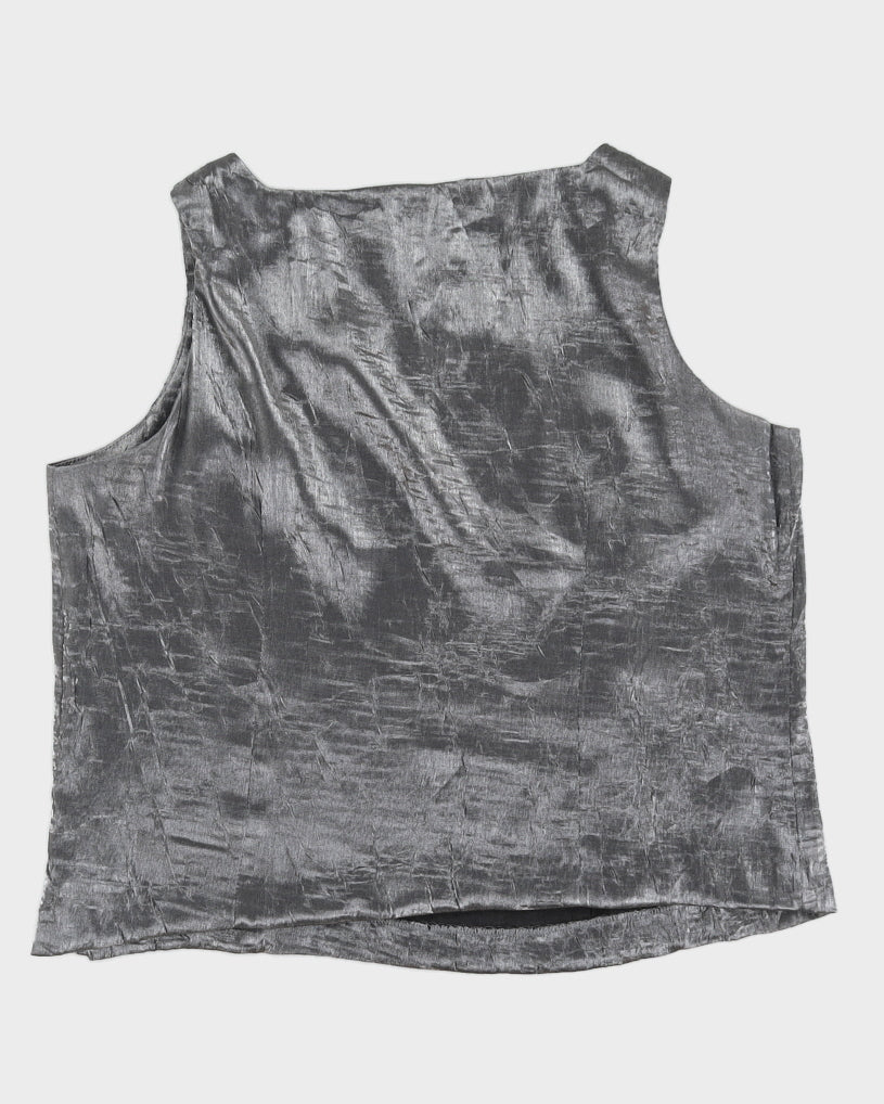 Vintage 90s Vanity Fair Silver Sleeveless Top - XL