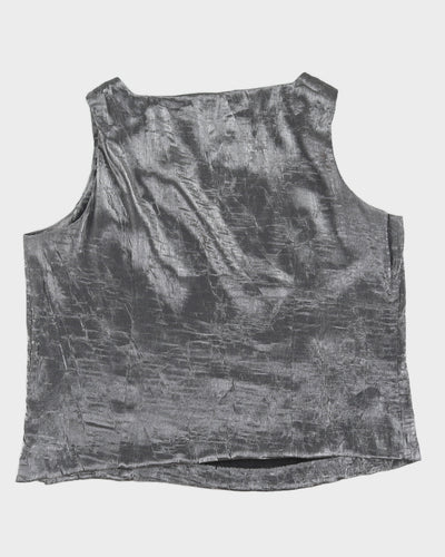 Vintage 90s Vanity Fair Silver Sleeveless Top - XL
