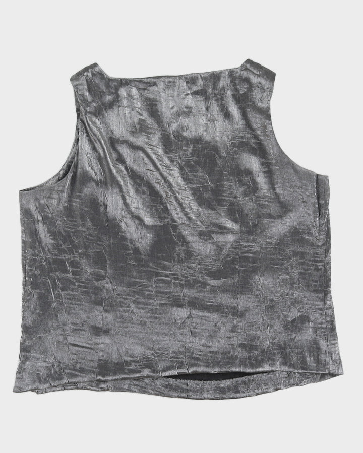 Vintage 90s Vanity Fair Silver Sleeveless Top - XL