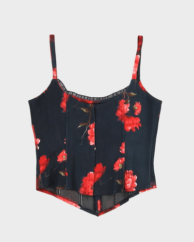 00s Le Chateau Floral Corset Top - M/L