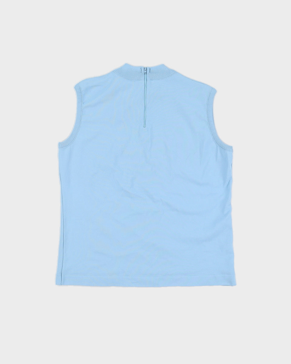 Vintage 70s Diament Knits Blue Vest Top - L