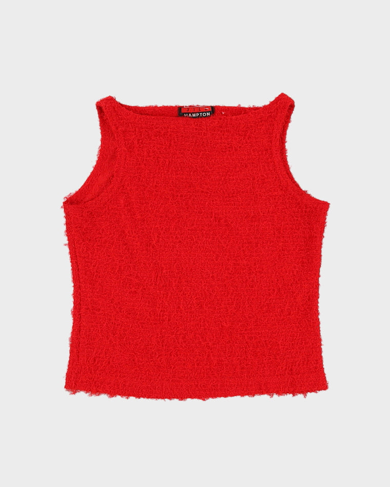 Vintage 90s Jill Hampton Red Textured Vest Top - S