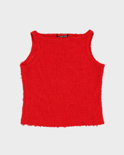 Vintage 90s Jill Hampton Red Textured Vest Top - S
