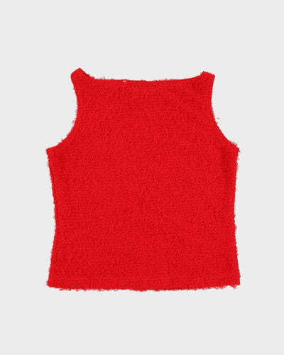 Vintage 90s Jill Hampton Red Textured Vest Top - S