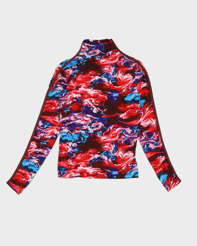 Kenzo Red & Blue Floral Mesh Top - S