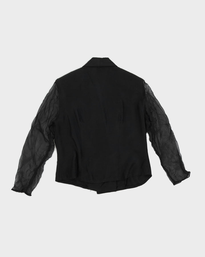 Vintage 80s Marnie West Black Blazer Style Top - M